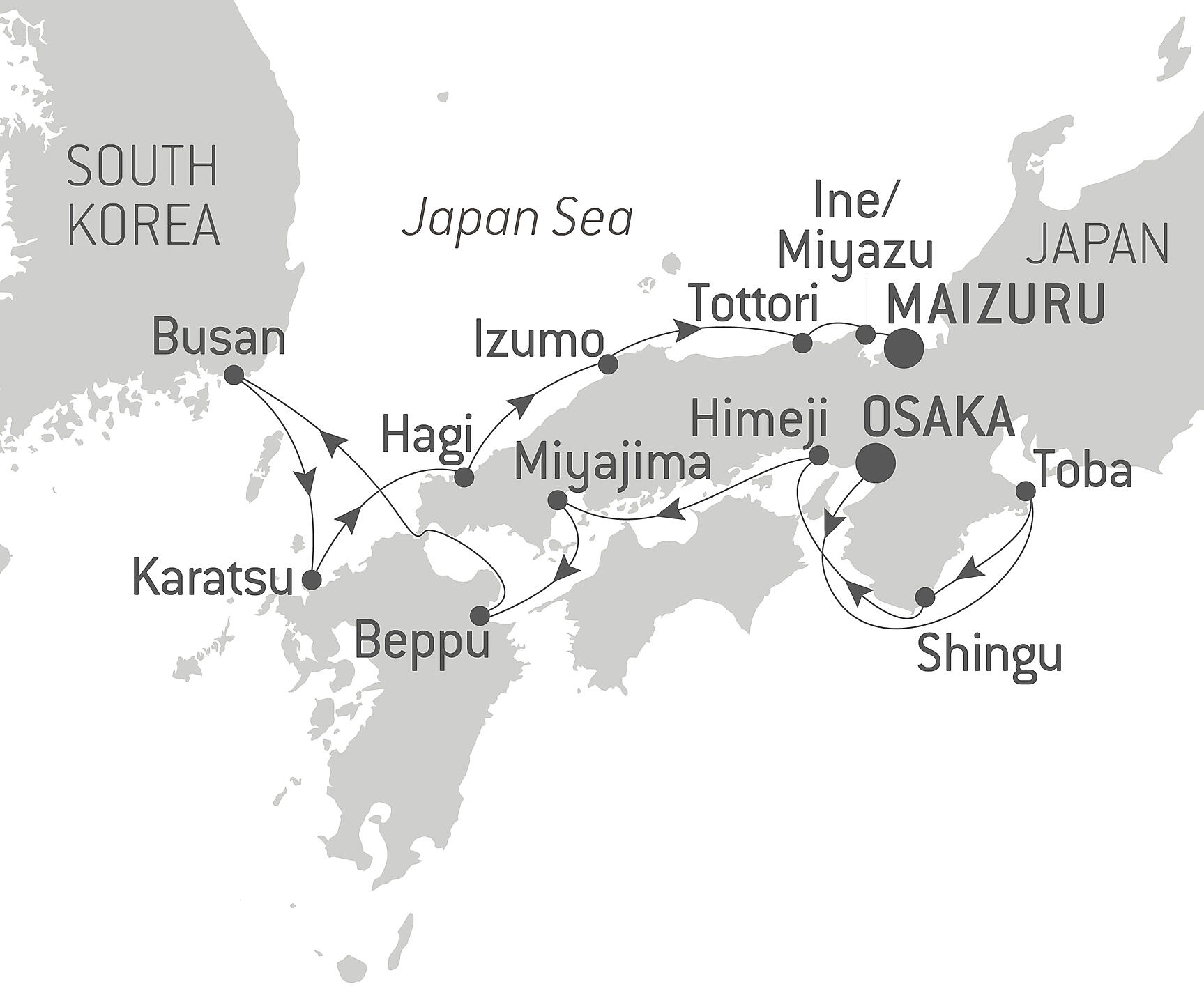 Japanese ancestral traditions and legendary shrines Itinerary Map